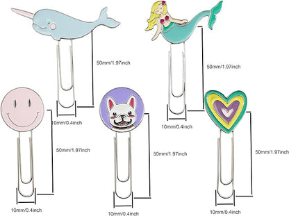 5PCS Paper Clips,Metal Paper Clips with Lovely Shape,Office Accessories for Desk Bookmark Office School Notebook