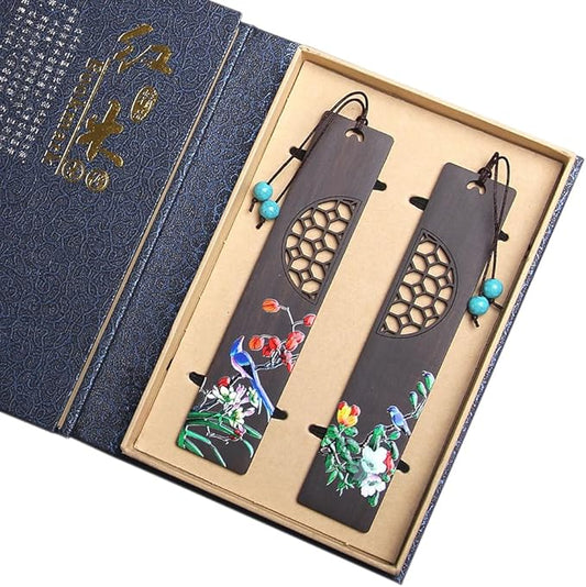 Wooden Bookmark Engraved Book Mark Vintage Style Best Unique Gifts Set for Book Lovers,Women,Men,Teacher,Birthday Present