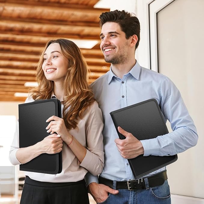 Fireproof Accordion File Organizer, Portable Expanding File Folder with Waterproof Zipper&Labels, Jet Black Document Organizer with 13 Pockets, File Organizer for Important Document/Paper Storage