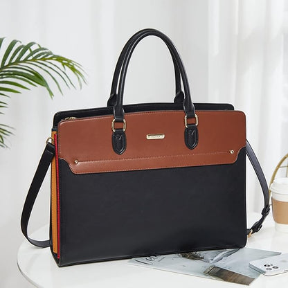 Telena Laptop Tote Bag for Women, 15.6 Inch Shoulder Tote Bag Leather Briefcase for Women, Large Capacity Handbag Bags