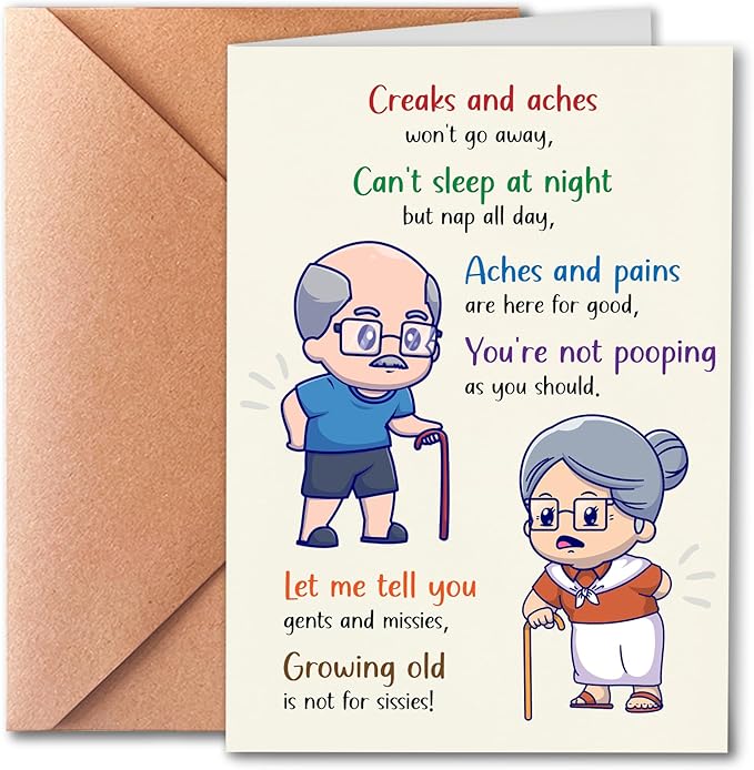 Funny Happy Birthday Card, Humorous Birthday Card, Funny Birthday Card For Him, 50th 60th 70th 80th 90th Birthday Card, Birthday Card Suitable For Grandpa and Grandma