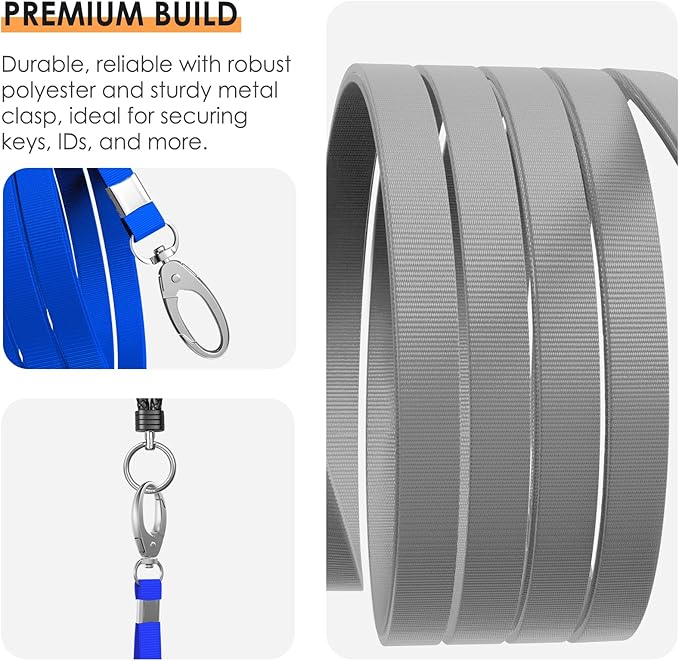 10 Pack Lanyards for ID Badges, Cruise Ship Cards, Keys, Keychain, Long-lasting Neck lanyard Strap with Clasp, Cruise Badge Key Lanyards for Men, Women, Teachers, Kids (MIX)