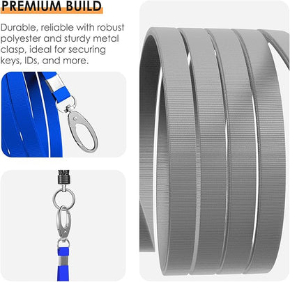 10 Pack Lanyards for ID Badges, Cruise Ship Cards, Keys, Keychain, Long-lasting Neck lanyard Strap with Clasp, Cruise Badge Key Lanyards for Men, Women, Teachers, Kids (MIX)