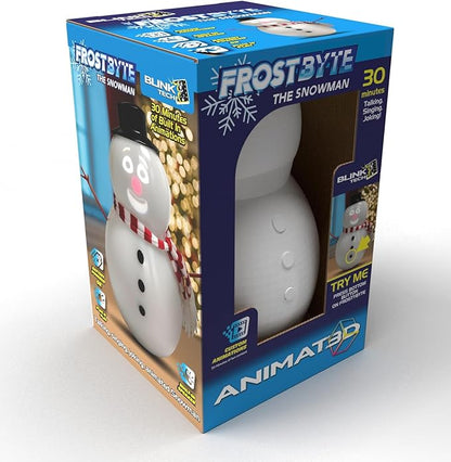 FrostByte (Mr. Chill) Talking Animated Blink Snowman with Built in Projector & Speaker Plug'n Play