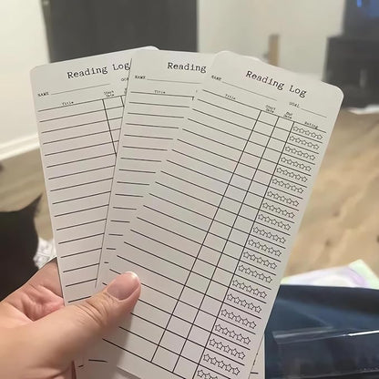 2024 Reading Log Bookmark - Book Tracker Bookmark, 12PCS Library Card Bookmark Creative Book Accessories for Reading Lovers, Libraries Cards Book Tracker for Teachers, Students, Book Lovers