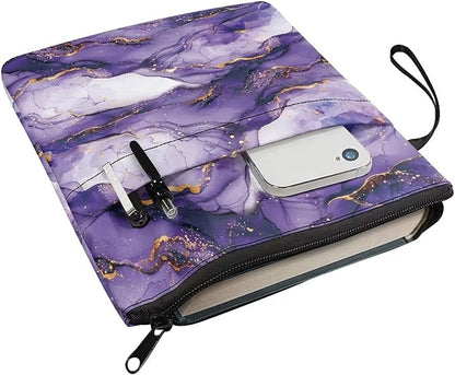 COEQINE Fashion Marble Book Covers for Paperbacks 9x11 Inch Portable Book Sleeves for Book Lovers Protector Paperbacks with Front Pockets