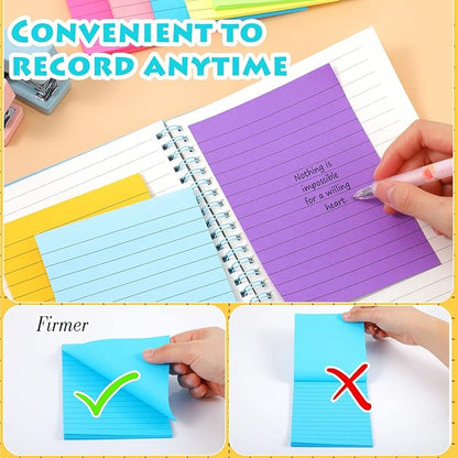 Yexiya 64 Pcs Lined Sticky Notes Self Stick Notes with Lines Bright Assorted Colors Sticky Notes for Home Office Products Post Memos, 1920 Sheets(4 x 6 Inch,Classic Color)