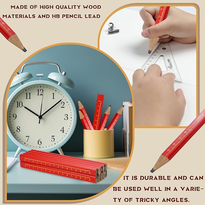 60-Piece Set of Octagonal Hard Black Carpenter Pencils, Ideal for Woodworking Marking and Construction Plan Marking