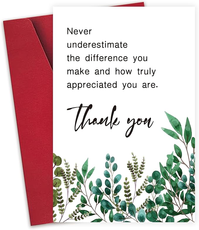 Employee Thank You Card, Appreciation Card for Coworker Boss Staff, Never Underestimate The Different You Make...