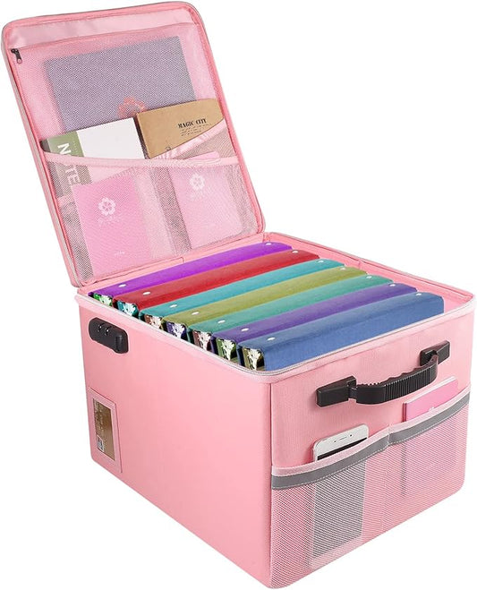 Fireproof File Cabinet with Lock, Fireproof Document Organizer Collapsible File Box Filing Cabinet with Handle for Letter Legal Folder Certifications