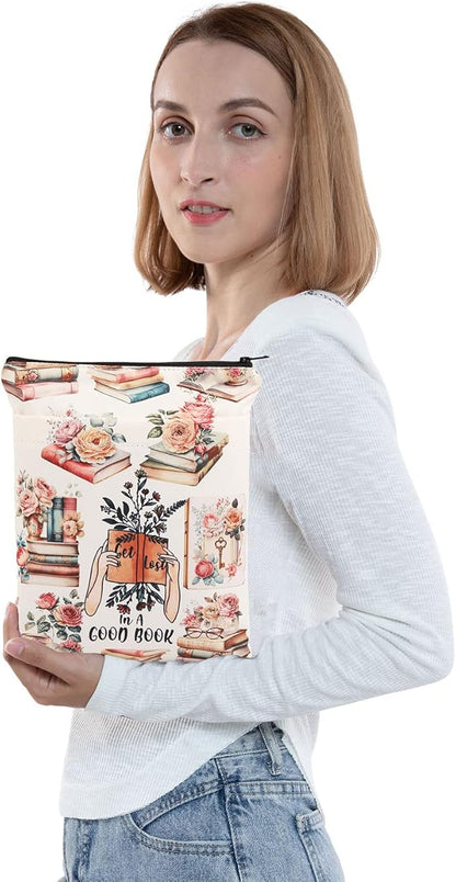 BWWKTOP Book Lover Book Sleeve With Pocket Book Berd Gifts Bookmark Sleeve Get Lost In A Good Book Book Covers Bookish Gift Book Protector (A Good Book)