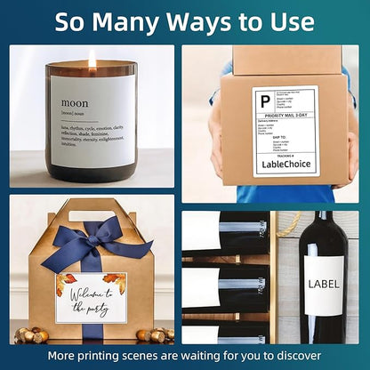 100 Sheets 400 Labels 4"x5" 4 Up Shipping Address Labels for Laser & Inkjet Printers, Permanent Adhesive 4 to a Page, 4 Stickers per Sheet