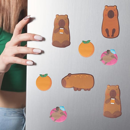 B1ykin Sticky Notes Set - Cartoon Theme Cute Self-Stick Notes Pad Teacher Appreciation Gifts， Self-Adhesive Writing Memo Pages Sticky to Do Notepad for Kids Employee School Office (Capybara)