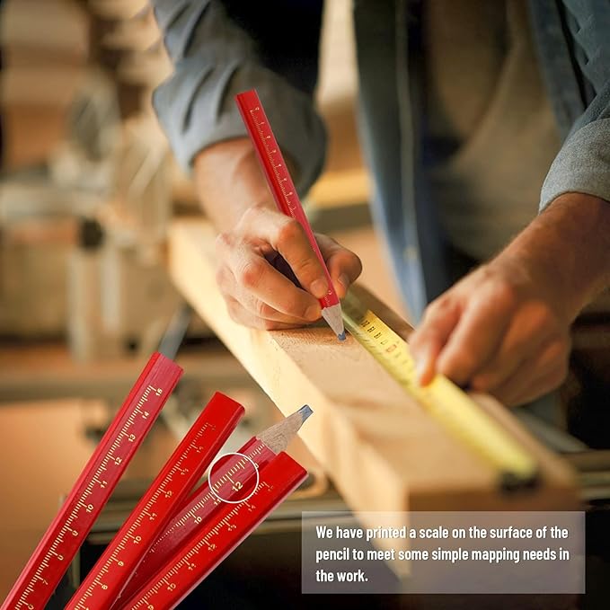 100 Pcs Carpenter Pencils, Octagonal Hard Black Carpenter Pencils for Woodworking Marking & Construction Plans