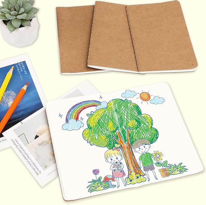 32PCS Mini Notebooks Bulk, 3.5" x 5.5", Brown, 60 Pages Blank Paper Small Pocket Notebook Set, Mini Journal Memo Notepads for Kids, Students, Traveler, School Office Supplies