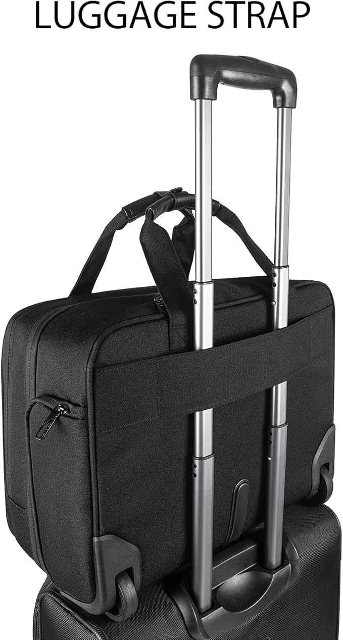 VANKEAN 17.3 Inch Rolling Laptop Bag, Waterproof Overnight Rolling Bags, Laptop Bags for Travel/Work/Business, Stylish Carry on Briefcase, Black