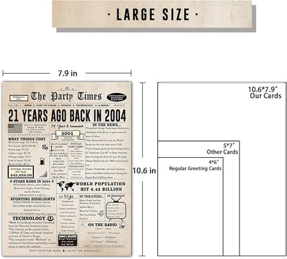 Ziwenhu Happy 21st Birthday Card Gift for Men Women,Funny 21st Birthday Party Decorations for Her Him, Best 21 Year Old Birthday Gifts for Son Daughter,Jumbo Birthday Gifts for Boys Girls