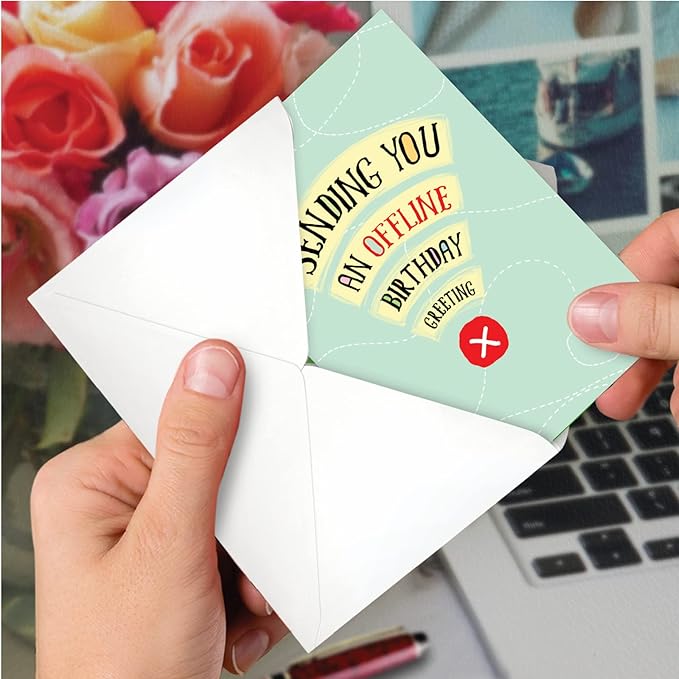 NobleWorks Humorous Birthday Greeting Card with 5 x 7 Inch Envelope (1 Card) BdayOffline Greeting C8224BDG