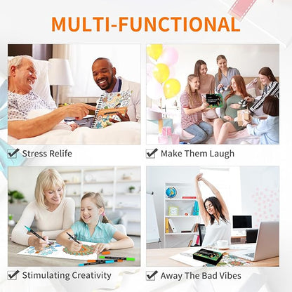 Adult Coloring Book Set,Spiral Bound Coloring Book for Adults Relaxation with 36 Colors Markers, Anxiety Relief Gifts with 30 Patterns Included Mandala Animal Flowers