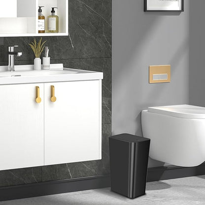 SHPMXUPW 3 Pack Bathroom Small Trash Can with Lid,10L / 2.6 Gallon Slim Garbage Bin Wastebasket with Pop-Up Lid for Bedroom, Office, Kitchen, Craft Room, Fits Under Desk/Cabinet/Sink