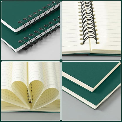Epakh 22 Packs Spiral Notebook Hard Cover Spiral Journal, Wide Ruled Pages, 50 Sheets 100 Pages, Lined Style(Dark Green,A5)