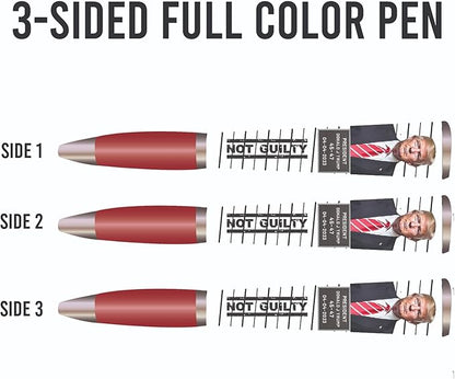 Trump Not Guilty Ballpoint Pen, MAGA Not Guilty Design, Trump Merchandise Donald Trump Gifts for Men & Women, Make America Great Again Donald Trump Not Guilty Pen - Imprinted In The USA (3-Sided Pen)