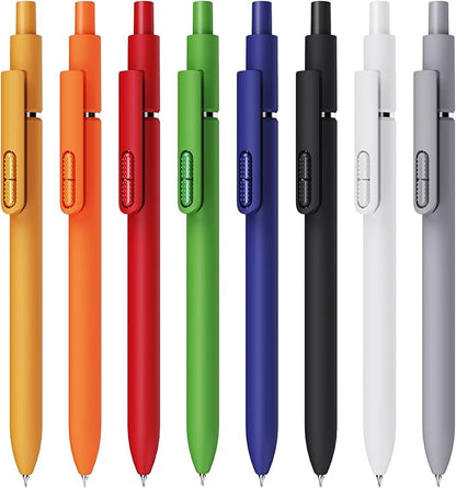 Gel Pens, 8 Pcs Quick Dry Black Ink Pen Fine Point 0.5mm Smooth Writing Pen, Large Capacity Long Lasting Ink Retractable Pens Gift Set for Journaling Note Taking, School Office, Home Supplies