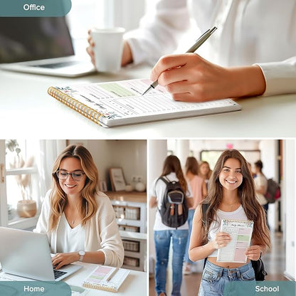 To Do List Notepad, To Do List Notebook for Work with 52 Undated Sheets - Daily Planner for Women & Man - Organizer Notepad for Office Desk Accessories and Home- Floral