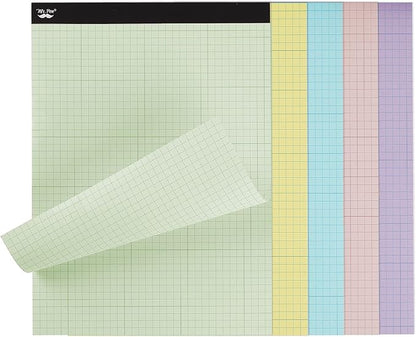 Mr. Pen- Pastel Graph Paper, 1 Pad, 11"x8.5", 4x4 (4 Squares Per Inch), Pastel Colors, 50 Sheets, Grid Paper, Graphing Paper, Graph Paper Pad, Grid Paper Pad, Colored Graph Paper