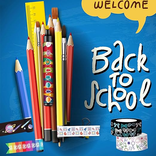 40 Rolls Washi Tape Set - 15 mm Wide Colored Masking Tape for Kids, Decorative Adhesive Tape for DIY Crafts, Gift Wrapping, Scrapbooking Supplies, Bullet Journals, Planners, Party Decorations