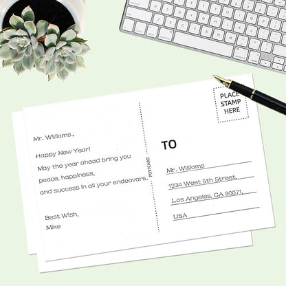 50 Pack Blank Postcard for Mailing, 4x6 Thick 14pt Mailable Post Cards Set for DIY Greeting Cards Thank You Card and More (White)