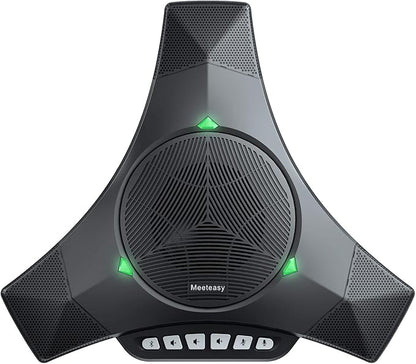 MVOICE8010EX-B Conference Speaker Microphone, 360° &16ft Voice Pickup Range/Noise Reduction/Echo Cancellation/USB Bluetooth Speakerphone w/2 Expandable Mic for 12 People Big Meeting Room