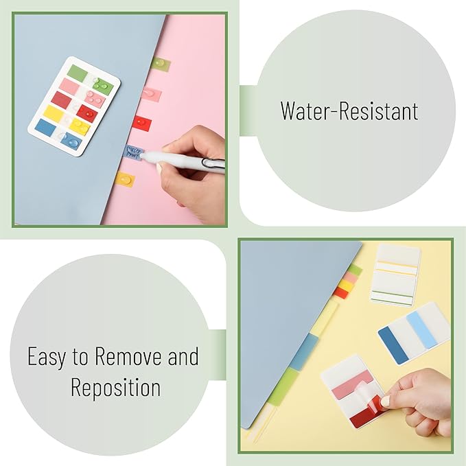 Mr. Pen- Sticky Index Tabs, 500 Pcs, 21 Sets, Colorful Sticky Tabs for Notebooks, Page Markers, Page Tabs for Binders, Page Tabs Sticky Tabs for Books, Notebook Tabs, Book Sticky Tabs for Notebooks