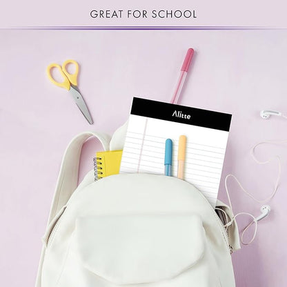 Legal Notepads 5x8, Pack of 6 - Perforated Narrow Ruled Writing Pad - Premium Thick Paper, No Ink Bleeding - Blank Legal Pads For Home, Office, School, Business - 50 Sheets Per Notebook