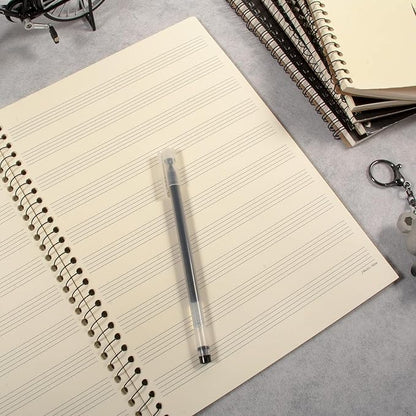 MAXCURY Blank Sheet Music Composition Manuscript Staff Paper Art Music Notebook Black 100 Pages 26x19cm (Cartoon)
