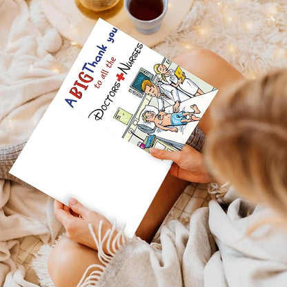 Thank You Card for Doctors and Nurses – Big Thank You to All Healthcare Heroes – Perfect Appreciation Card for Medical Staff, EMTs, and Healthcare Professionals