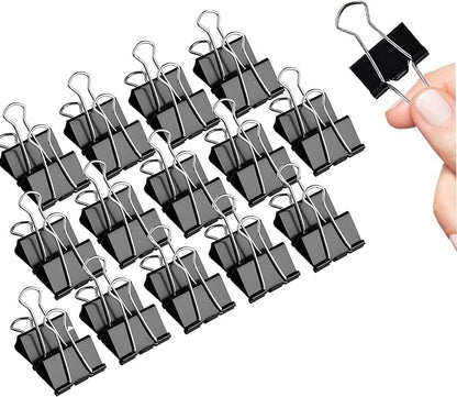 Binder Clips, 144 Pack, 1 Inch, Standard 25mm Clamps, Black, Capacity 0.47 Inch, Small Clips, Binder Clips Small Size, Small Paper Clips, Office Clips