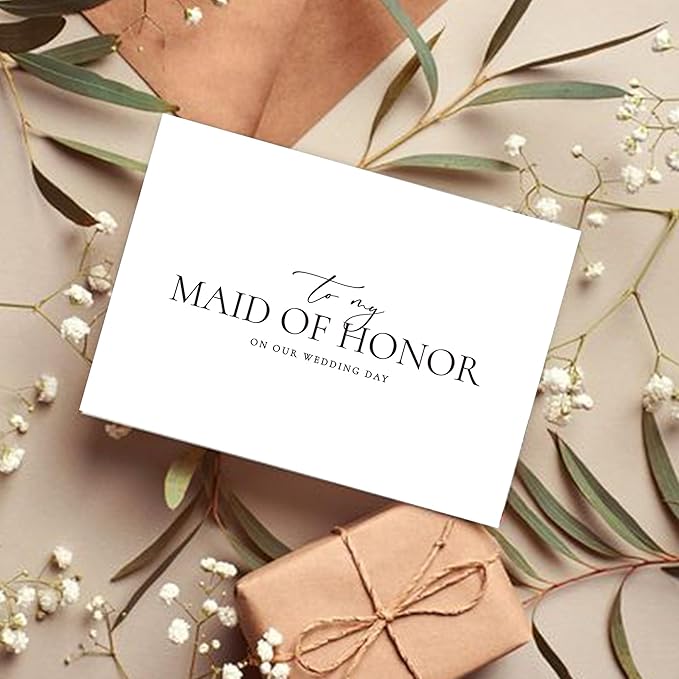 Maid of Honor Proposal Gifts for Wedding Day, To My Maid of Honor On Our Wedding Day Cards.（Maid of Honor A）