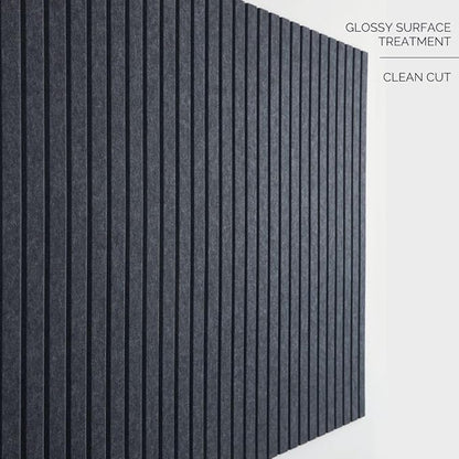 Large Cork Board for Office Black Felt Board Alternative - Slat Wall Paneling, Felt bulletin board tiles for office wall decor, Push pin board Wall organizer for office-12-Pack (Charcoal Gray)