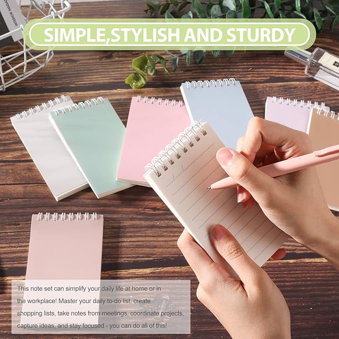 Ddaowanx Small Notebooks,3x5 Pocket Spiral Notepads With Lined Pages - The Perfect Little Mini Notebook to Stay Organized and Boost Productivity at Work or School (48, Cute Colors)