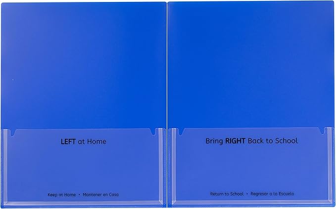C-Line Classroom Connector School-to-Home Folders, Blue, 25 per Box (32005)