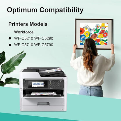 Remanufactured T902XL Ink Cartridge T902XL120 T902XL220 T902XL320 T902XL420 Ink Pack Compatible with Workforce WF-C5210 WF-C5290 WF-C5710 WF-C5790 (Black/Magenta/Cyan/Yellow, 4-Pack)