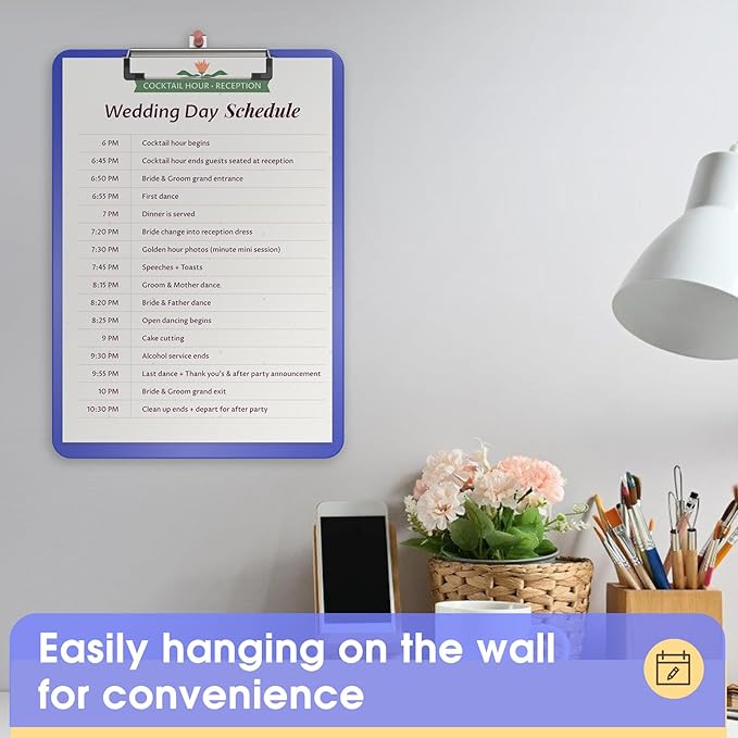 Plastic Clipboards 2 Pack, A4 Blues Clip Board 8.5x11 for Classroom, Students, Kid, Woman, Size 9" x 12.5" with Low Profile Clip, Office & School Supply