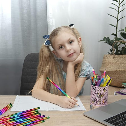 GOLDGE 40pcs Rainbow Pencils (NOT pre-sharpened), 4 Color in 1 Rainbow Colored Pencils for Kids, Art Supplies, Coloring Pencils, Gifts for Students