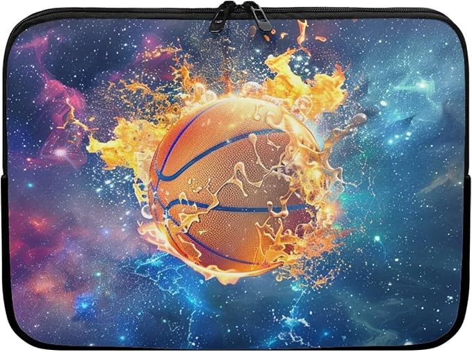 Fire Basketball Laptop Protective Sleeve for Girls Boys 17 inch Computer Sleeve Bag Zippered Pouches Lap Top Case Suitable for Daily Use Travel School Office Multiple & Neatly Organizers