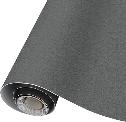 CHEIGHY Leather Repair Kit for Furniture - Advanced PU Material, Strong Self Adhesive Leather Repair Patch for Couch 17X79 inch Vinyl Repair Tape for Car Seat Upholstery Sofa Office Chair (Grey)