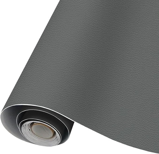 CHEIGHY Leather Repair Kit for Furniture - Advanced PU Material, Strong Self Adhesive Leather Repair Patch for Couch 17X79 inch Vinyl Repair Tape for Car Seat Upholstery Sofa Office Chair (Grey)