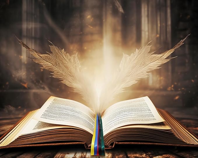 Bible Ribbon Bookmark Artificial Leather Multiple Page Marker with 5 Color Ribbons for Book Lover Reader Teacher Student Christmas Gift (Blue)