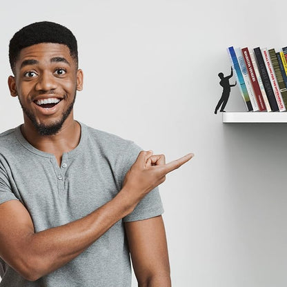 Artori Design Book Ends to Hold Books Heavy Duty - Hidden Metal Bookends for Shelves Desk or countertop - Bookend Book Holder for Home Decorative - Gift for Book Lovers and Home Decor (Cliffhanger)