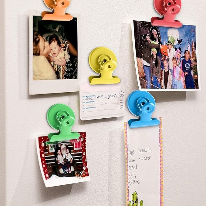 VNDUEEY 20 Pack Multicolored Magnetic Clips Fridge Magnets with Clips, Refrigerator Magnet Clips, Magnet Clips for Whiteboard on Home& Office